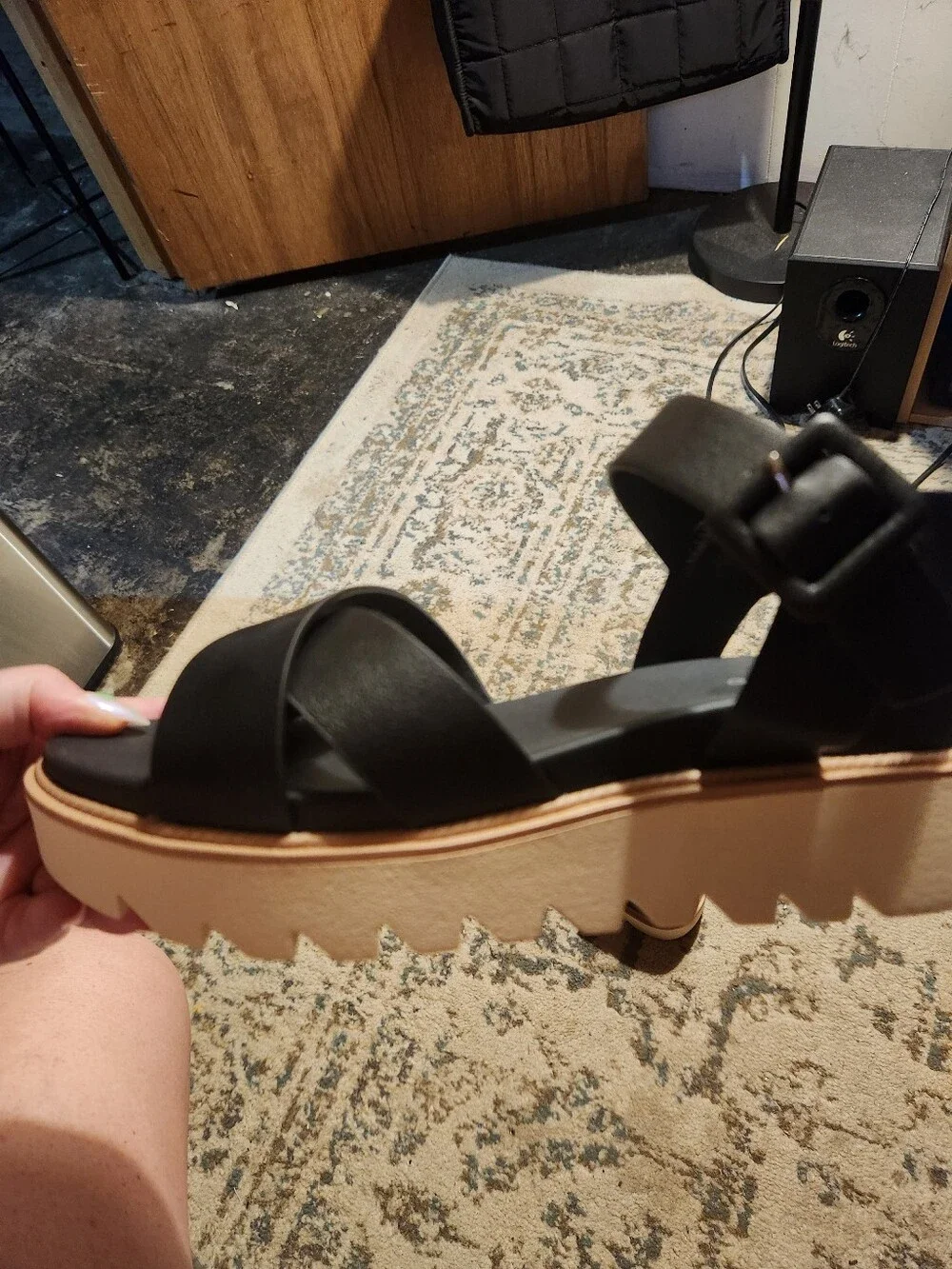 torrid Black Crisscross Ankle-Strap Sandals